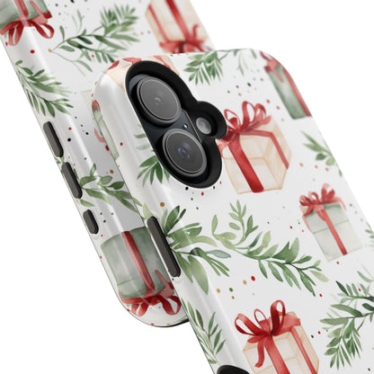 Watercolor Holiday Gifts & Greenery - MagSafe iPhone Series Case