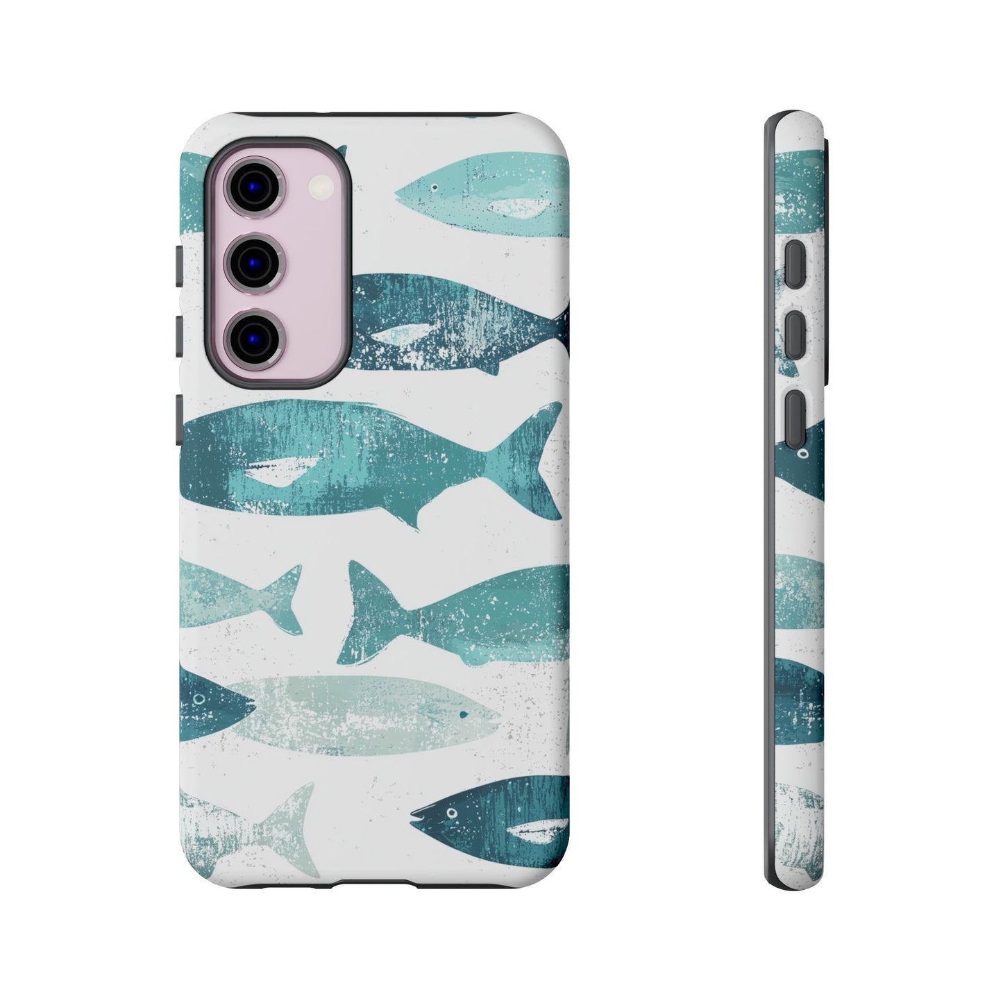 Vintage Blue Fish Print - Samsung Galaxy Series Case