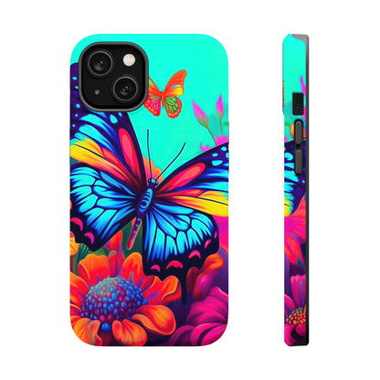 Vivid Butterfly & Floral Burst - MagSafe iPhone Case