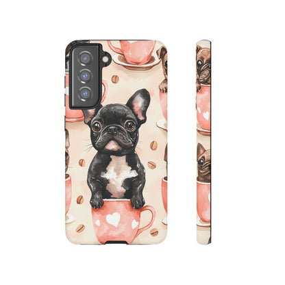 French Bulldog in Coffee Cup  Samsung Galaxy  Case – Cute Dog Art, Shockproof & Slim Design