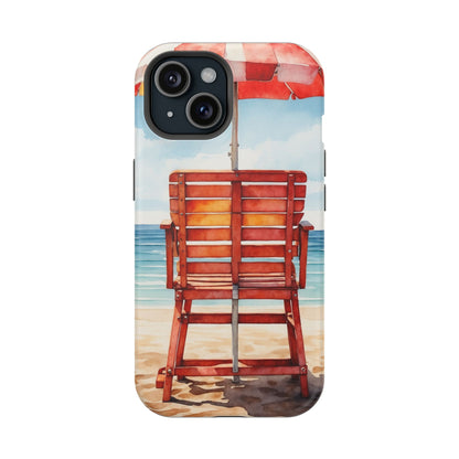 Beachfront Sunset Lounge MagSafe iPhone Case – Rearview Edition