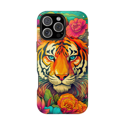 Fierce Rainbow Tiger Art - MagSafe iPhone Case