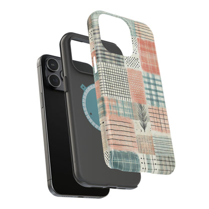 Rustic Patchwork MagSafe iPhone Case | Farmhouse Style & Shockproof