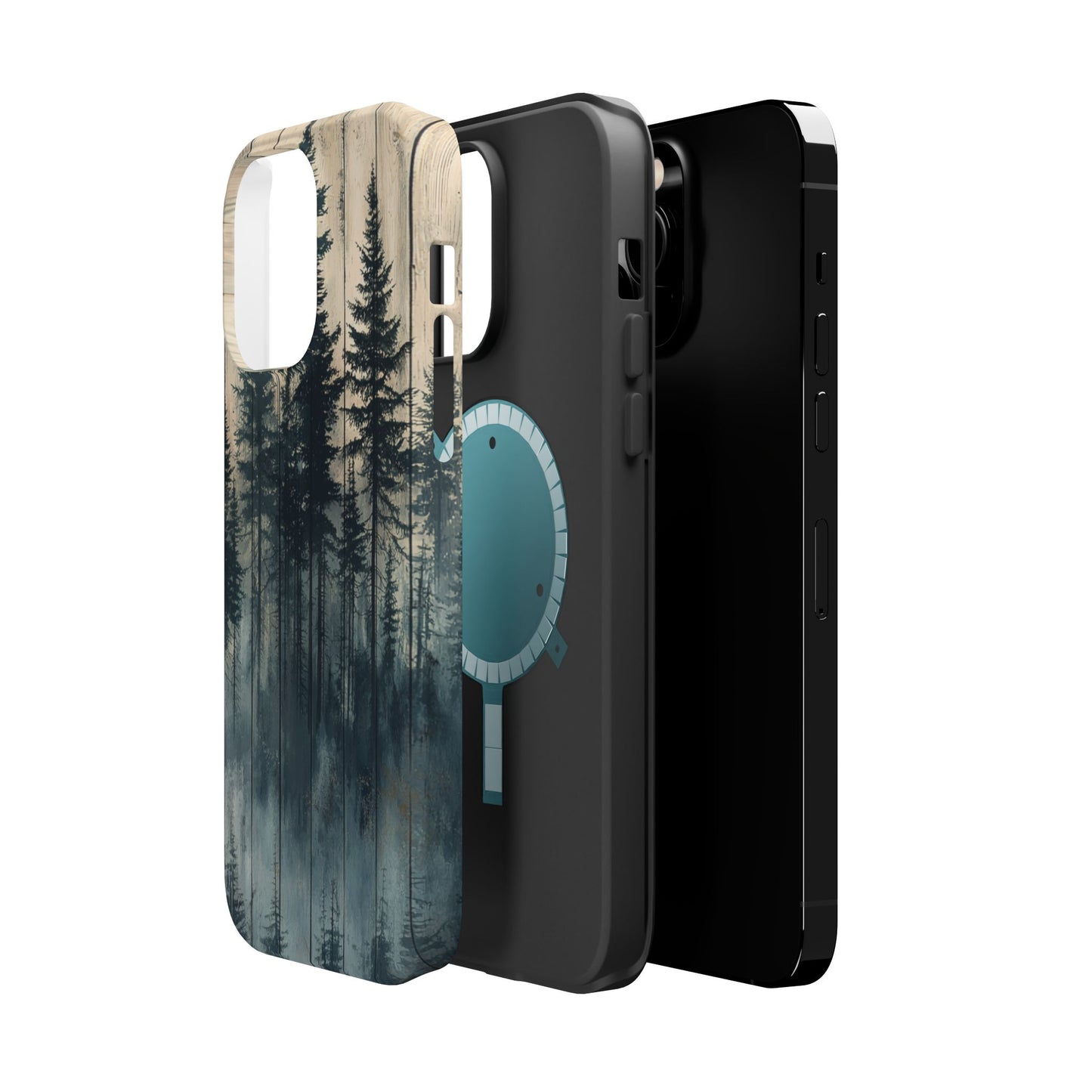 Misty Forest MagSafe iPhone Case - Rustic Nature-Inspired Protective Cover