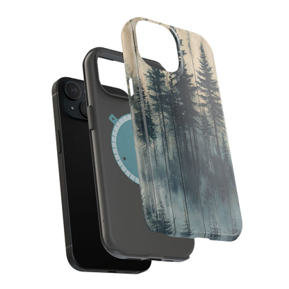 Misty Forest MagSafe iPhone Case - Rustic Nature-Inspired Protective Cover