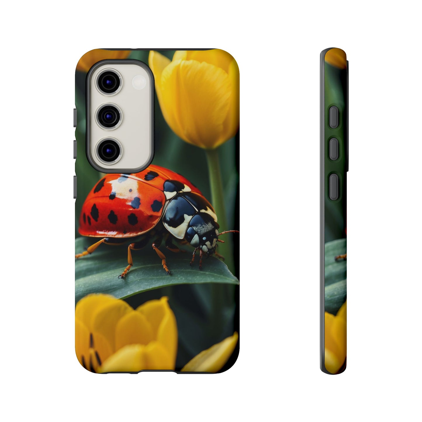 Samsung Galaxy Case: Vibrant Ladybug Amidst a Lush Yellow Flower Garden