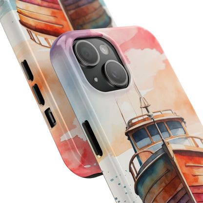 Sunset Sail Watercolor Boat – iPhone Series Case