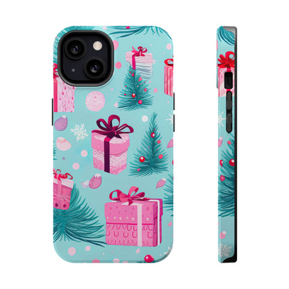 Festive Pink Christmas Gifts and Evergreen MagSafe iPhone Case – Holiday Theme, Protective Cover