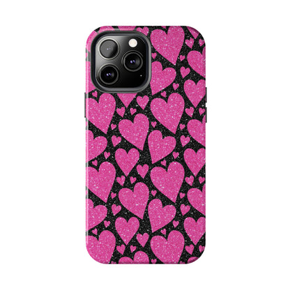 Glitter Hearts iPhone Case