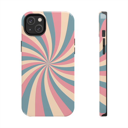 Vintage Pastel Swirl iPhone Case – Dual-Layer Protection with 70s-Inspired Design