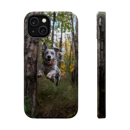 Happy Forest Dog MagSafe iPhone Case – Nature-Inspired Protective Cover