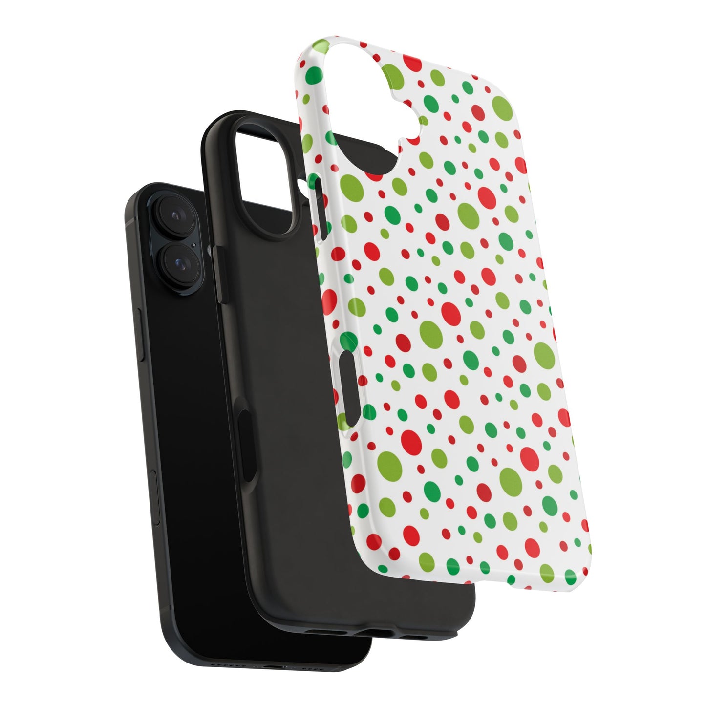 Red & Green Christmas Polka Dots – iPhone Case