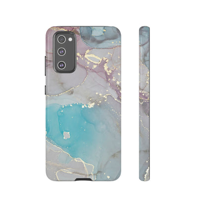 Sky Blue & Purple Marble Wave – Samsung Galaxy Case with Elegant Swirl Design