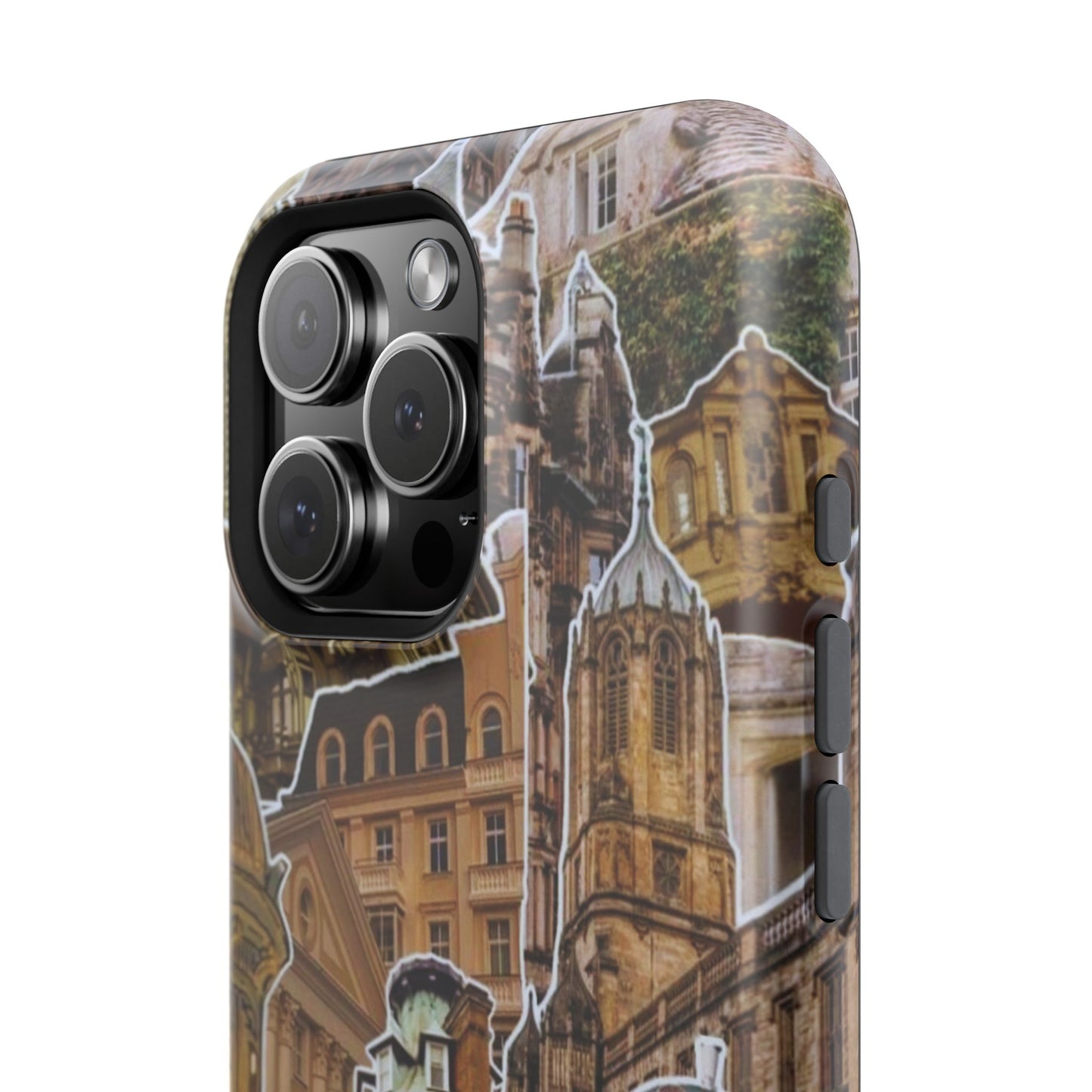 Vintage Architectural Collage MagSafe iPhone Case – Tough Dual-Layer Protection with Matte Finish