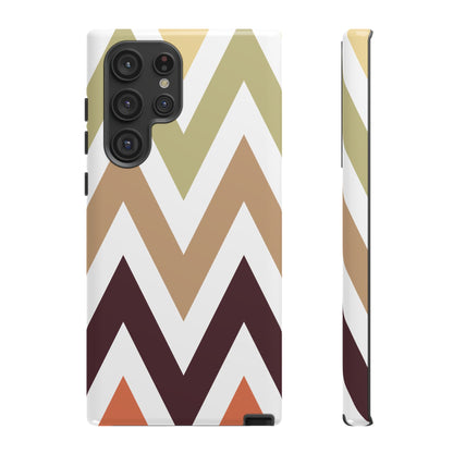 Earthy Chevron Samsung Galaxy Case – Boho-Inspired Design with Dual-Layer Protection