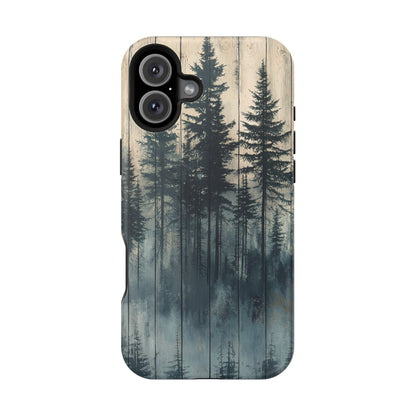 Misty Forest MagSafe iPhone Case - Rustic Nature-Inspired Protective Cover