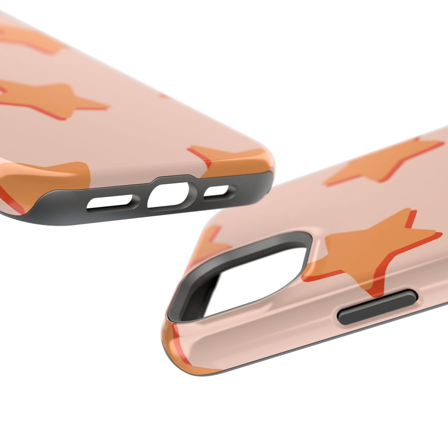 Retro Orange Stars MagSafe iPhone Case – Shock-Resistant, Smooth Matte Finish, Dual-Layer Design