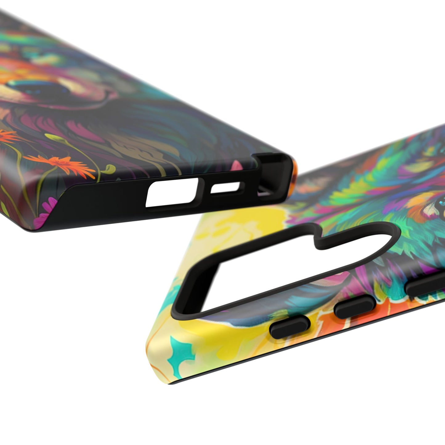 Rainbow Wolf in Bloom – Samsung Galaxy Case with Vivid Nature Design