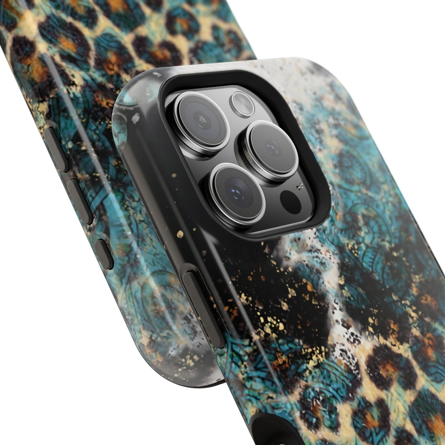 Turquoise Paisley Cowhide Leopard - MagSafe iPhone Series Case