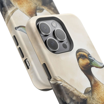 Graceful Duck in Watercolor Scene - MagSafe iPhone Case