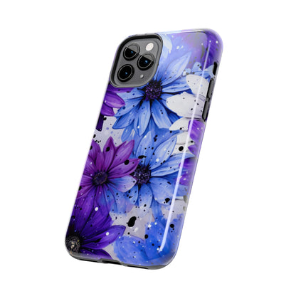 Vibrant Purple & Blue Floral Splash - iPhone Series Case