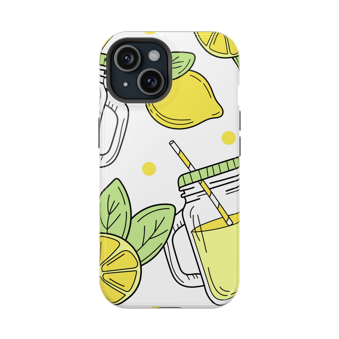 Lemonade Love Tough MagSafe iPhone Case – Fun Lemon Mason Jar Design, Dual-Layer Protection