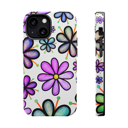 Whimsical Lavender Floral MagSafe iPhone Case – Ultra-Slim, High-Gloss Finish