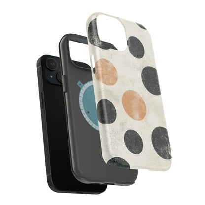 Vintage Polka Dot MagSafe iPhone Case - Retro Abstract Protective Cover