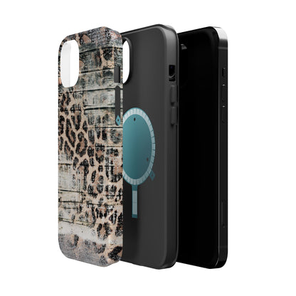 Rustic Leopard Wood Print - MagSafe iPhone Series Case