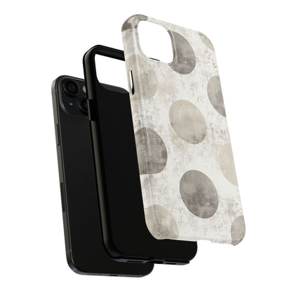 Vintage Polka Dot iPhone Case - Minimalist Neutral Protective Cover