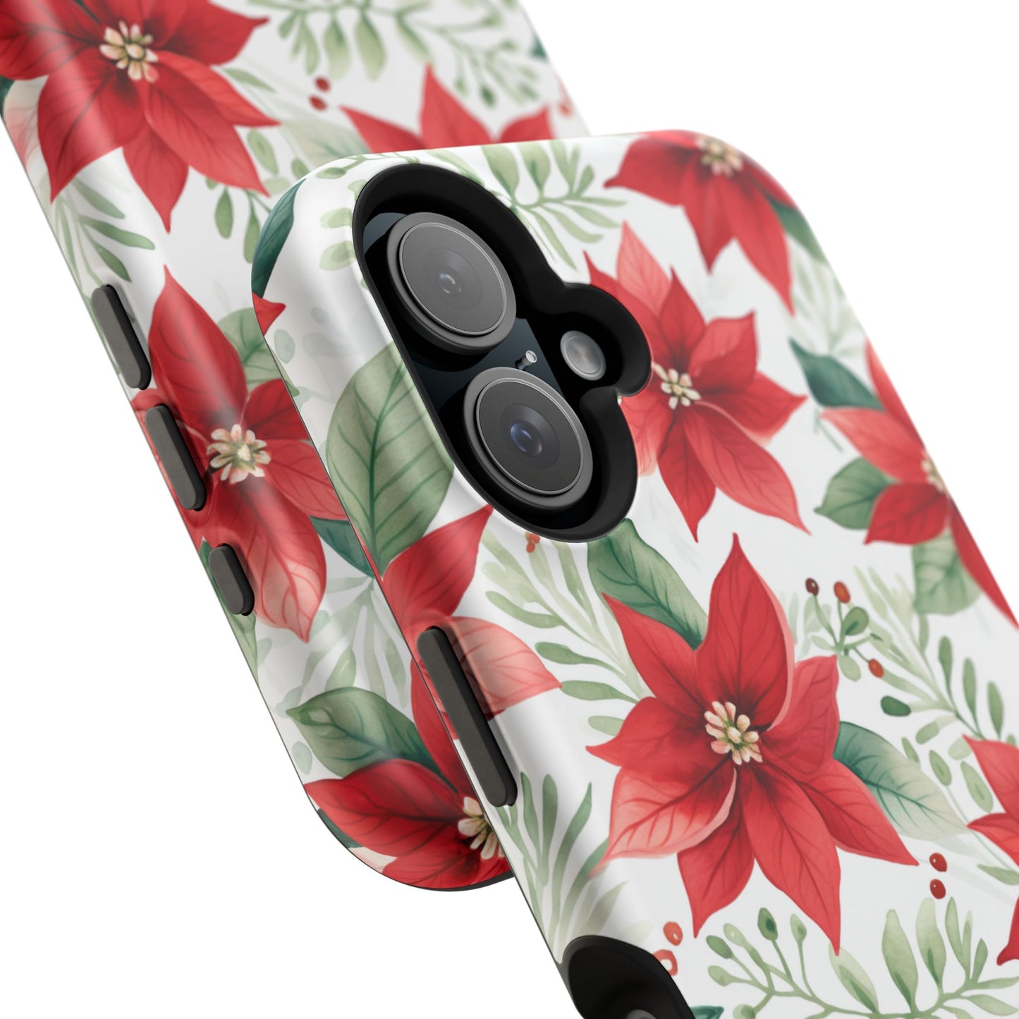 Festive Poinsettia Holiday Pattern – MagSafe iPhone Series Case