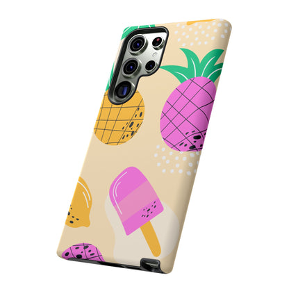 Tropical Pop Samsung Galaxy Case – Fun Pineapple & Lemon Design with Vibrant Summery Colors