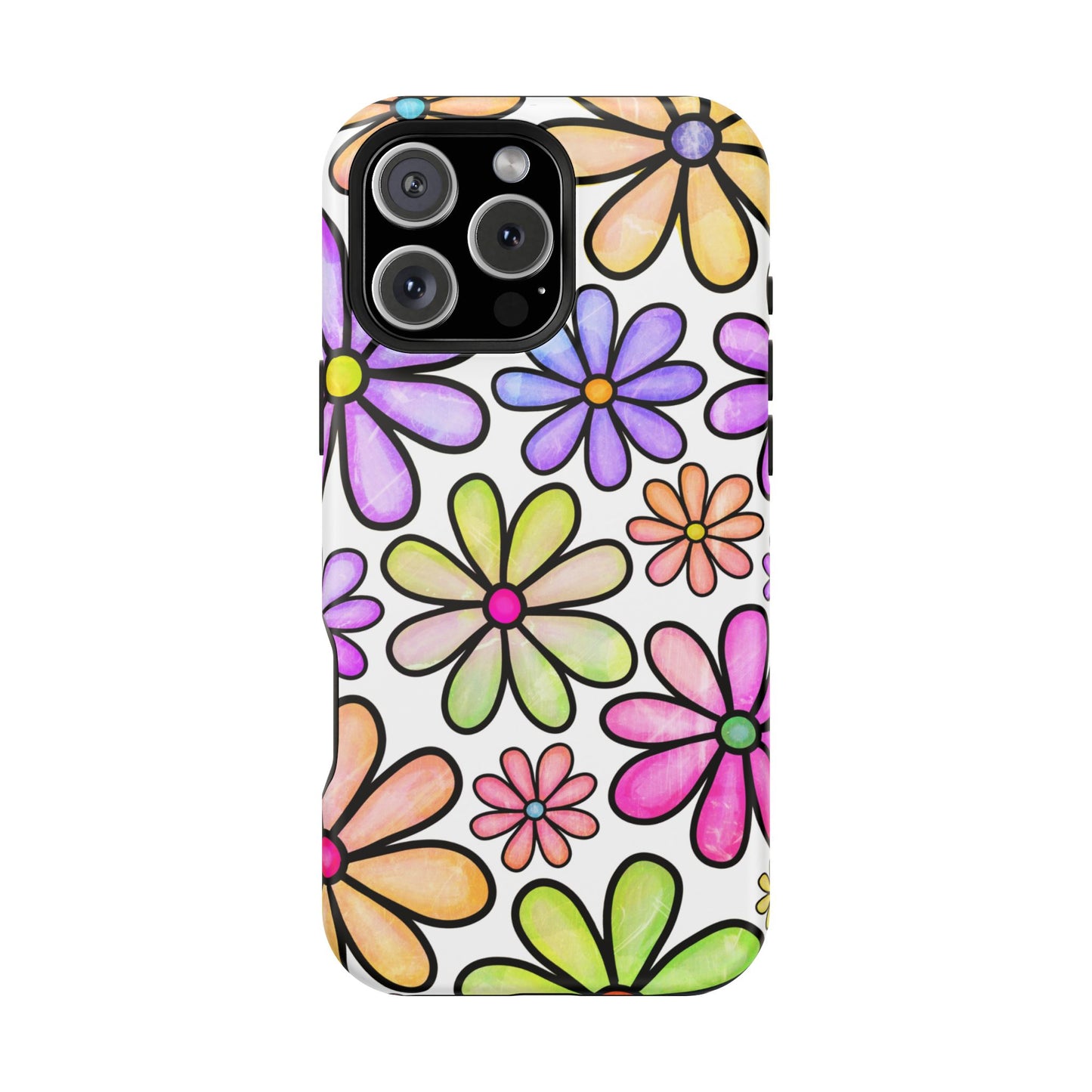 Pastel Daisy Dream MagSafe iPhone Case – Slim Profile, Glossy Finish