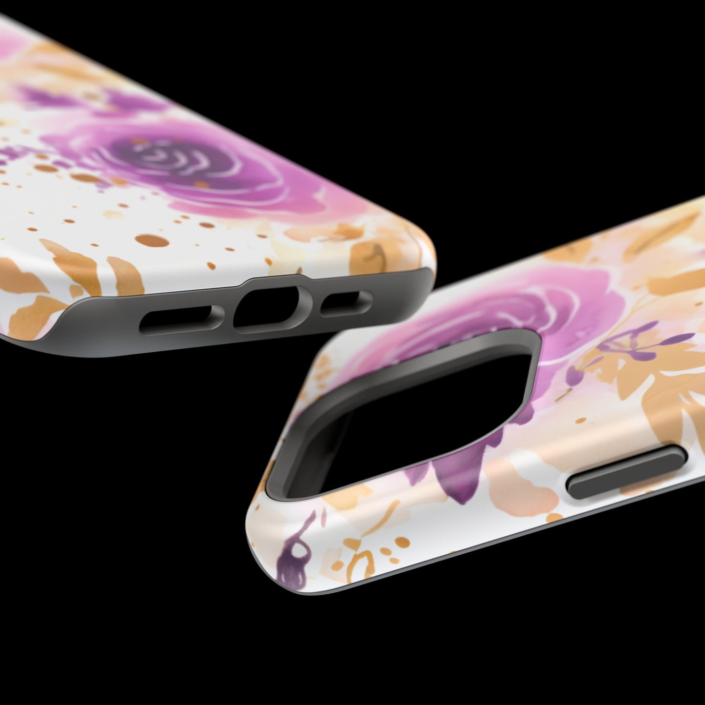 Soft Purple & Gold Floral Splash - MagSafe iPhone Series Case