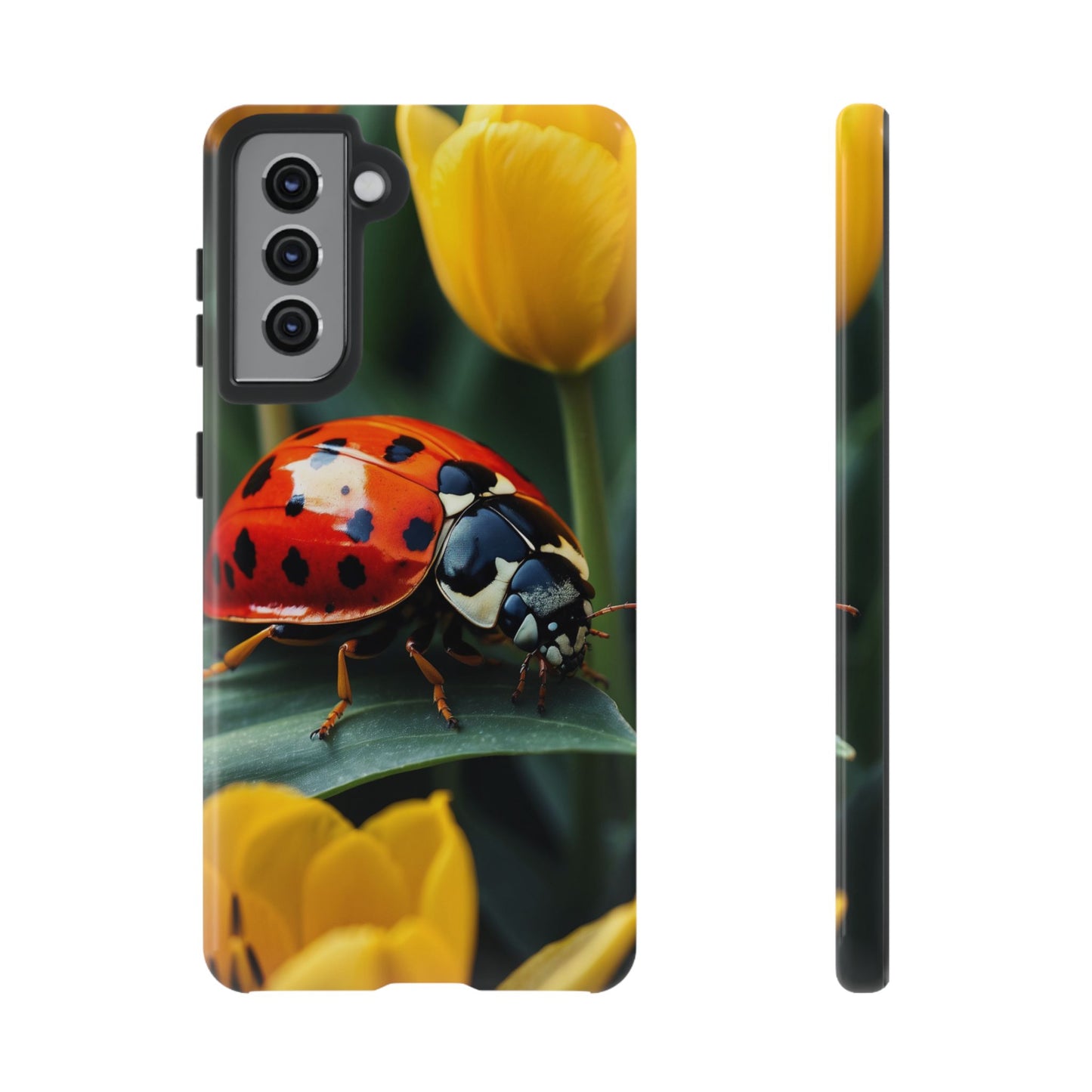 Samsung Galaxy Case: Vibrant Ladybug Amidst a Lush Yellow Flower Garden