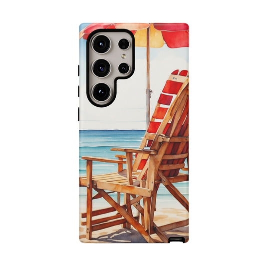 Beach Bliss Samsung Galaxy Case – Relaxing Seaside Chair and Umbrella Design