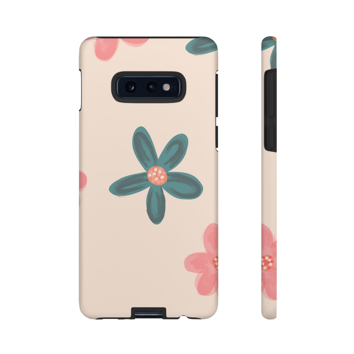 Vintage Floral Tough Samsung Galaxy Case – Soft Matte Finish with Dual-Layer Protection