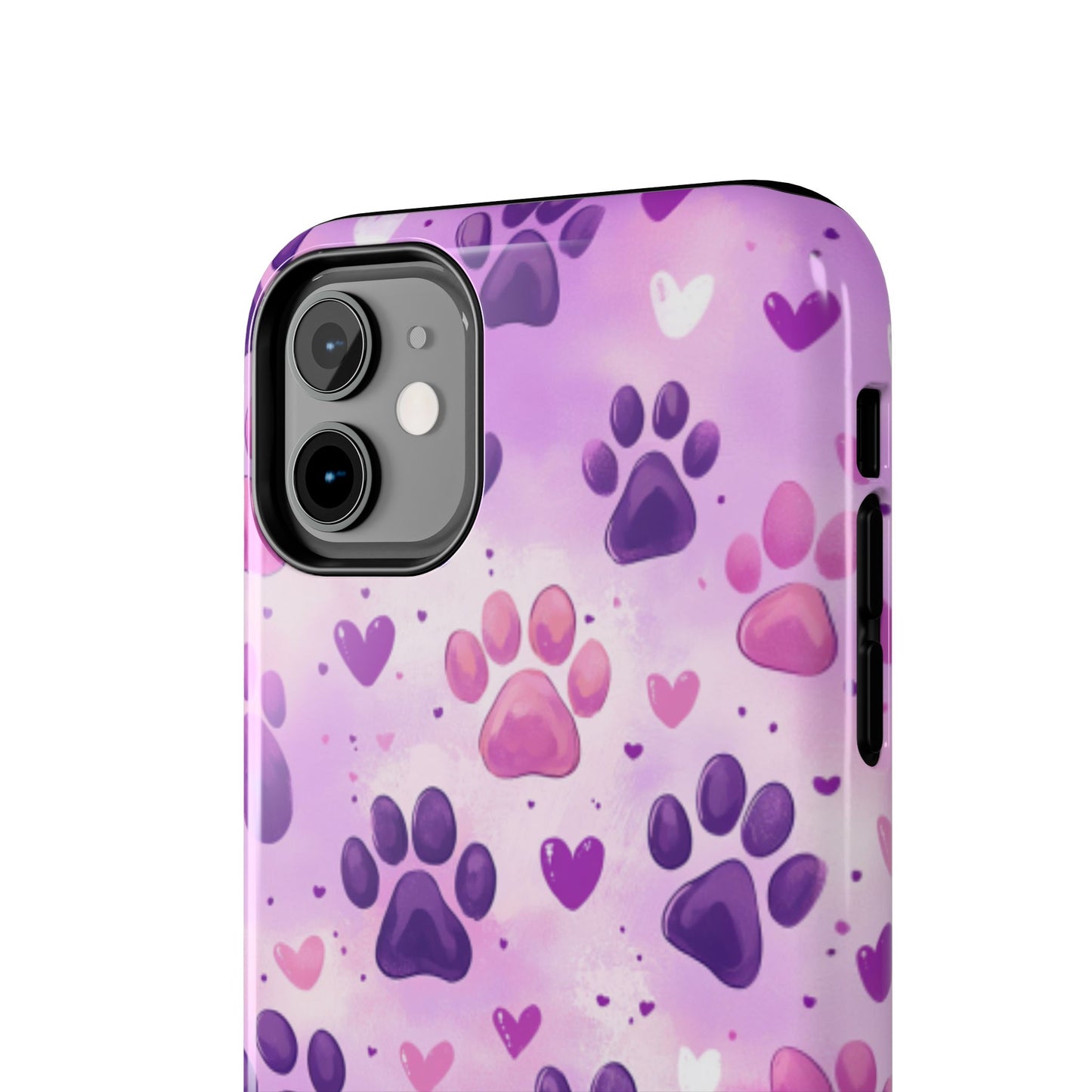 Purple Paw Print iPhone Case - Cute Pet-Themed Protective Cover