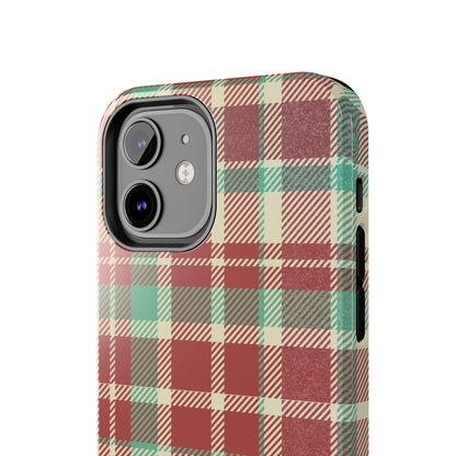 Red & Cream Vintage Plaid – Durable & Stylish iPhone Case