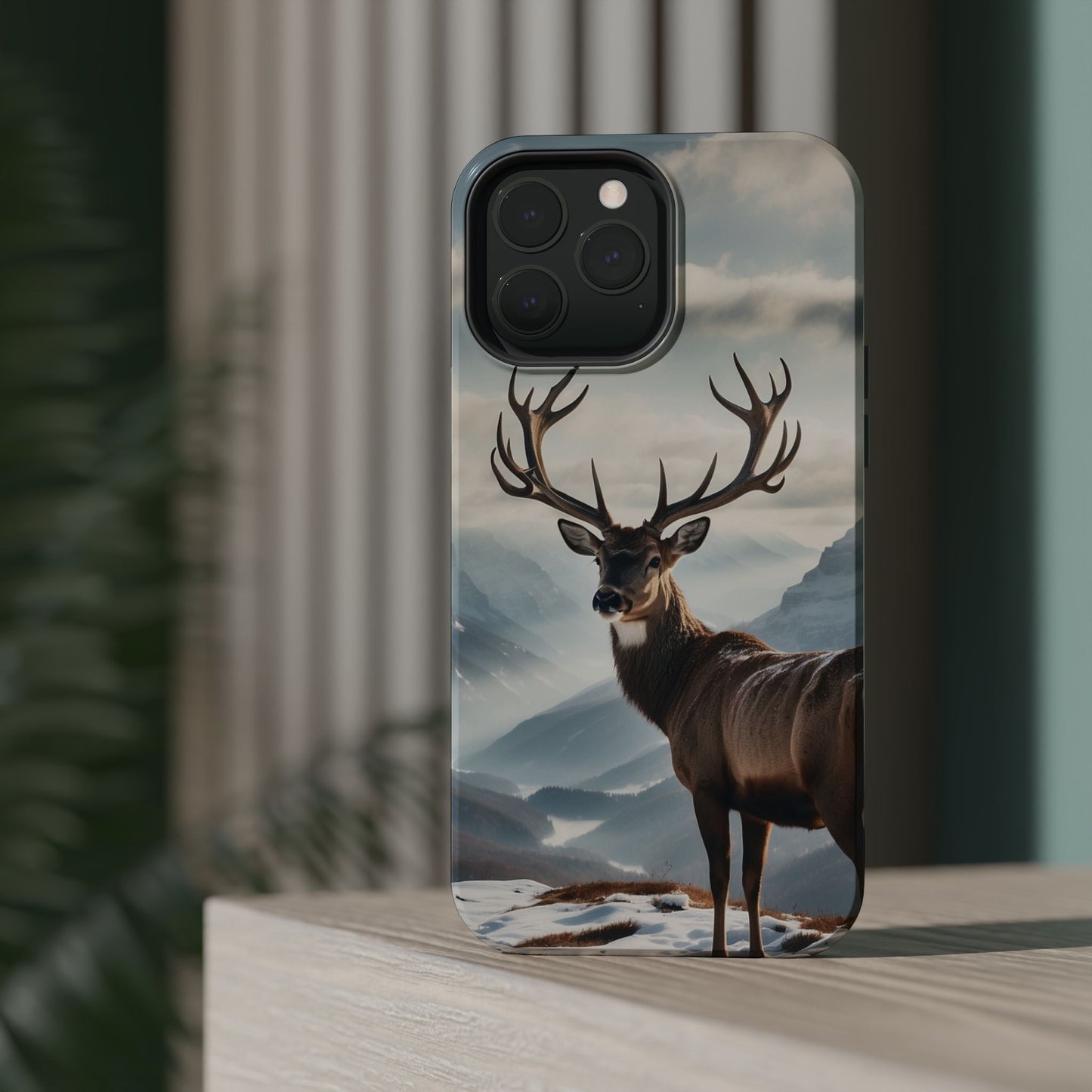 Alpine Majesty: Stag in Snow – MagSafe iPhone Case