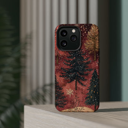 Rustic Red Winter Forest - MagSafe iPhone Series Case