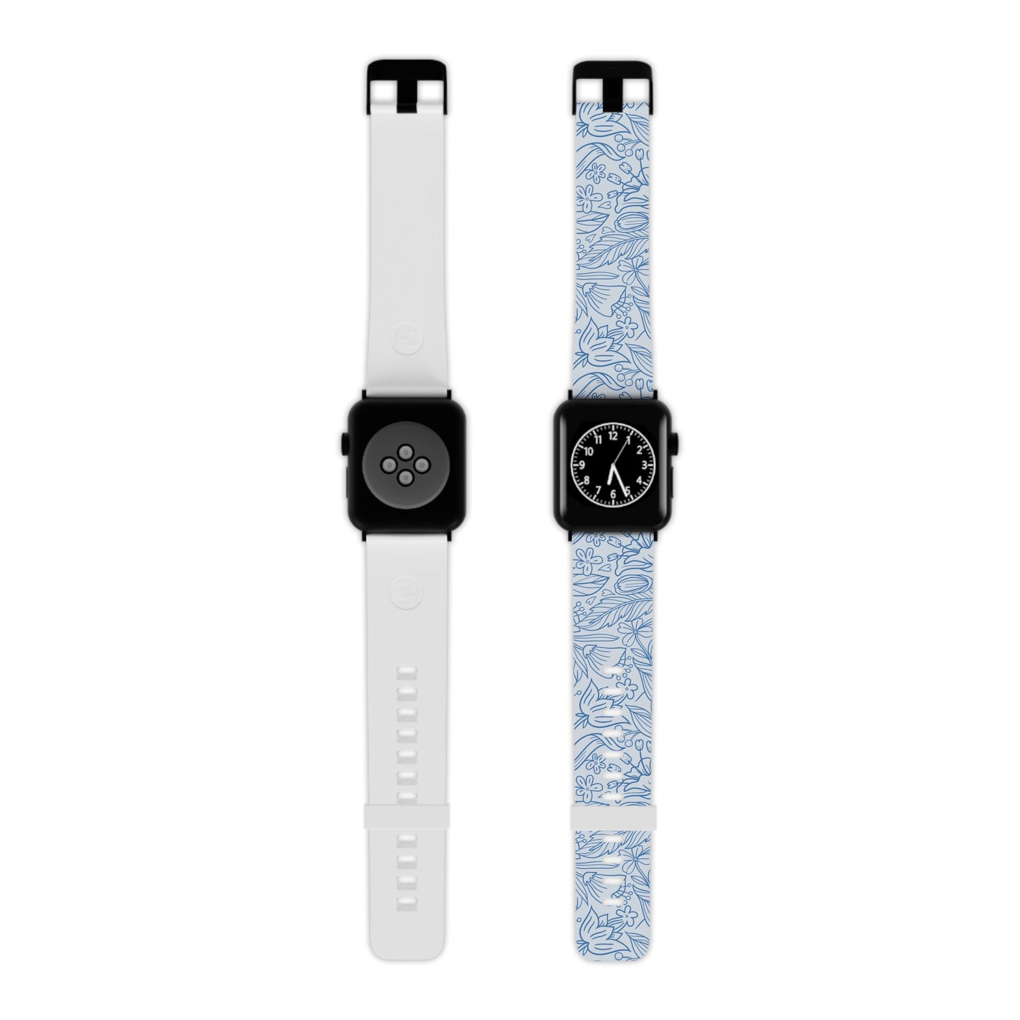  Dusty Blue Floral Line Art Apple Watch Band