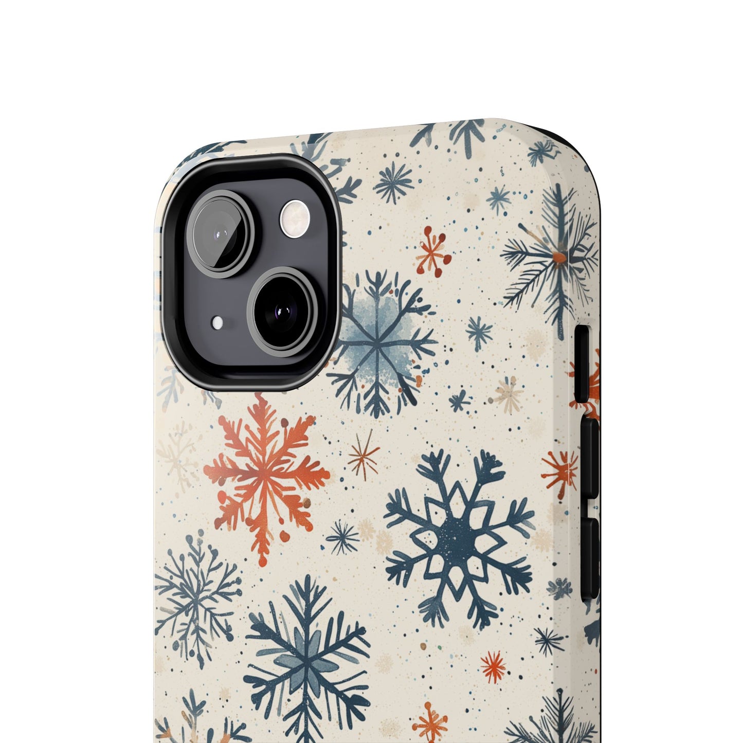 Rustic Orange and Blue Snowflake Pattern – iPhone Series Case