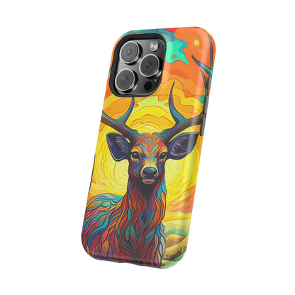 Vibrant Stag in Bloom – MagSafe iPhone Case