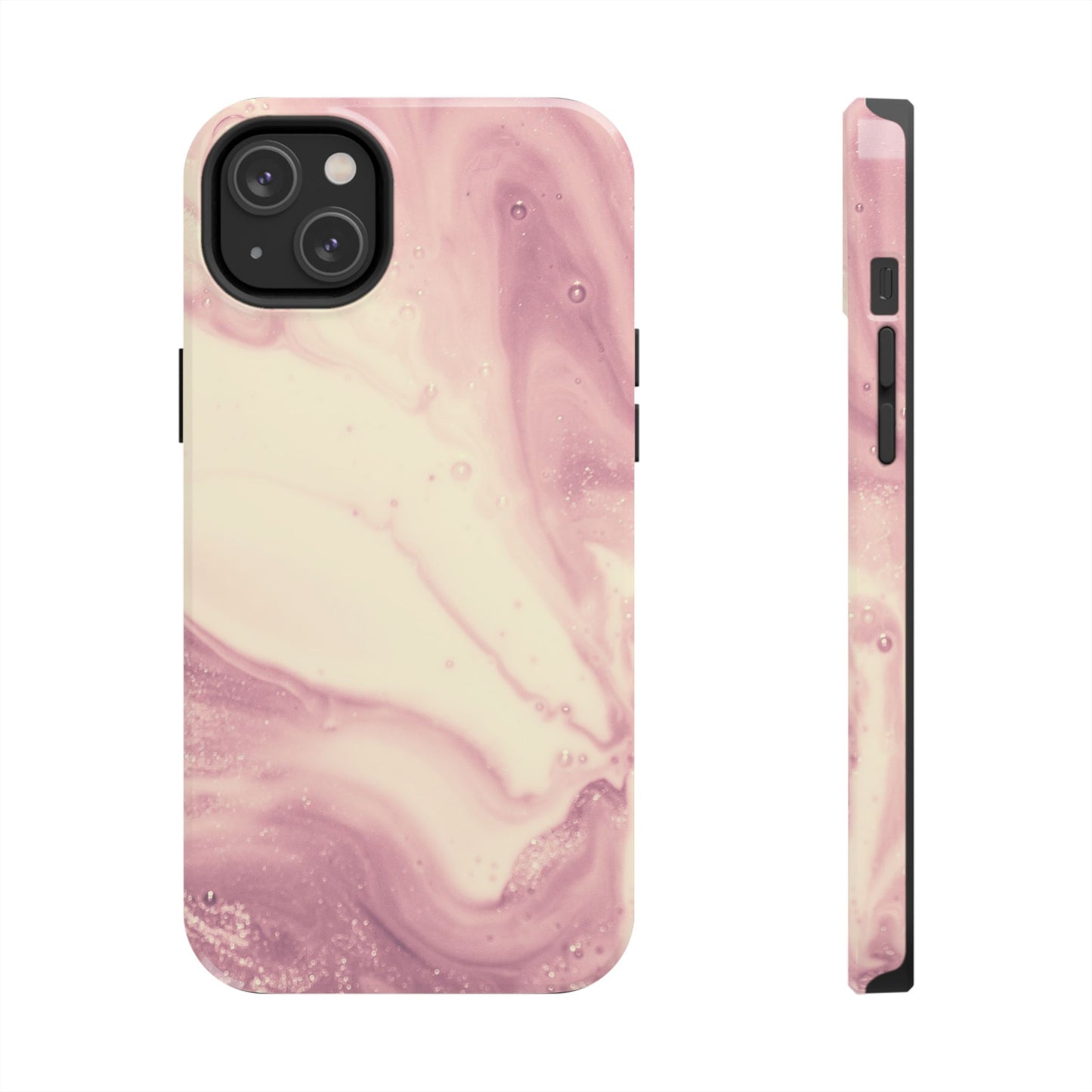 Blush Marble Glow – iPhone Case with Rose Gold & Pink Swirl Pattern