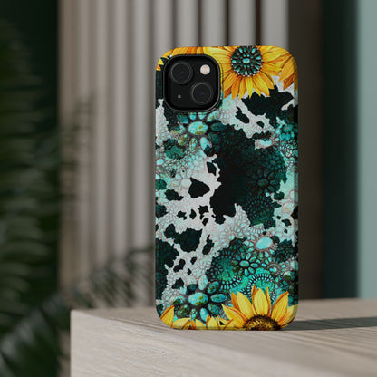 Boho Turquoise Sunflower Lace - MagSafe iPhone Series Case