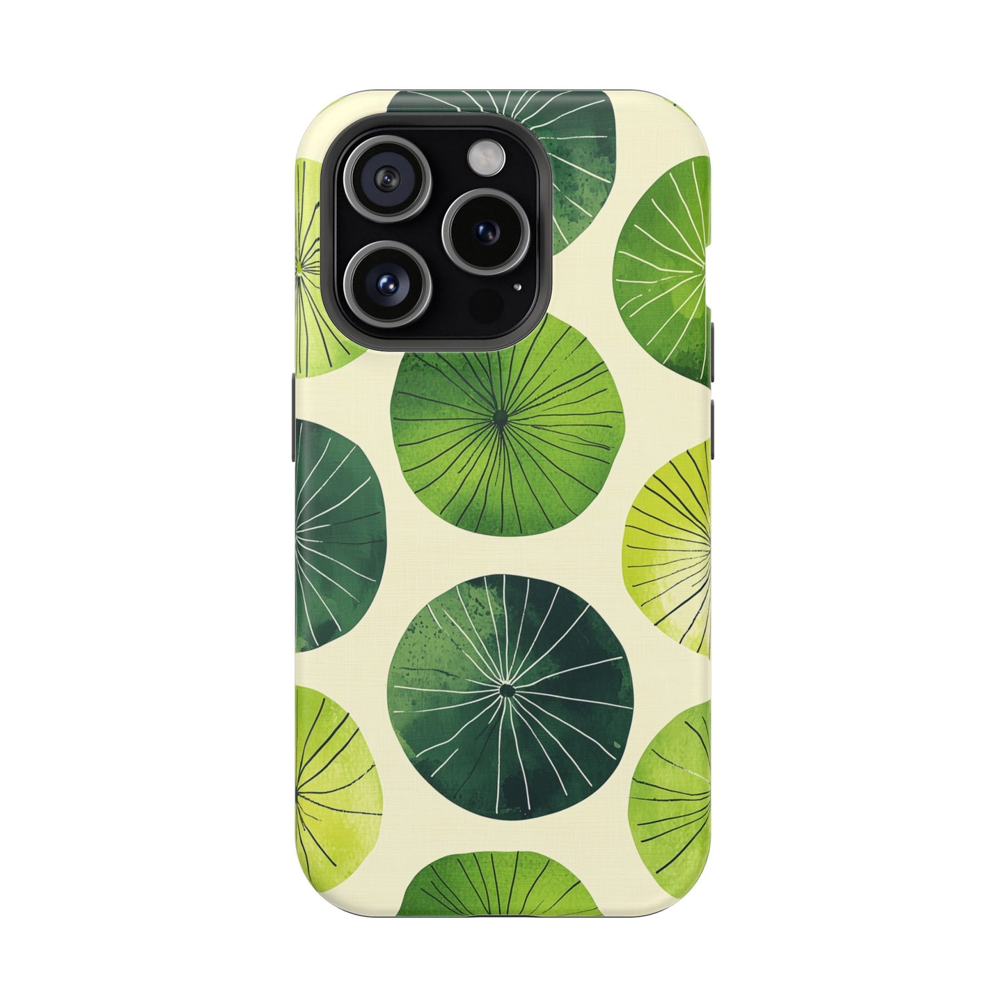 Watercolor Lily Pads MagSafe iPhone Case – Shockproof, Matte Finish, Dual-Layer Protection