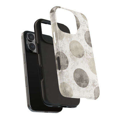 Vintage Polka Dot iPhone Case - Minimalist Neutral Protective Cover