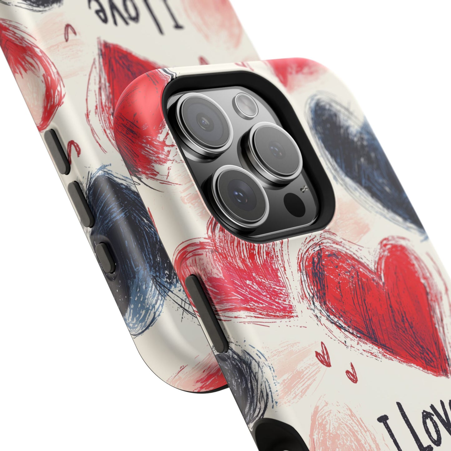 Brushstroke Hearts of Love "I Love You" - MagSafe Compatible Case
