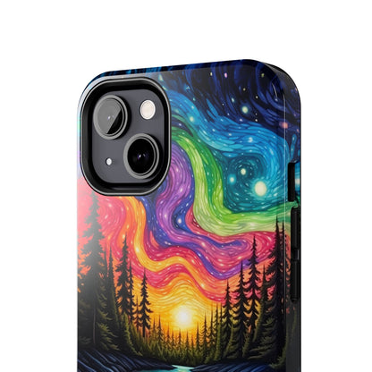 Celestial Nightscape iPhone Case – Vibrant River and Starry Sky Design